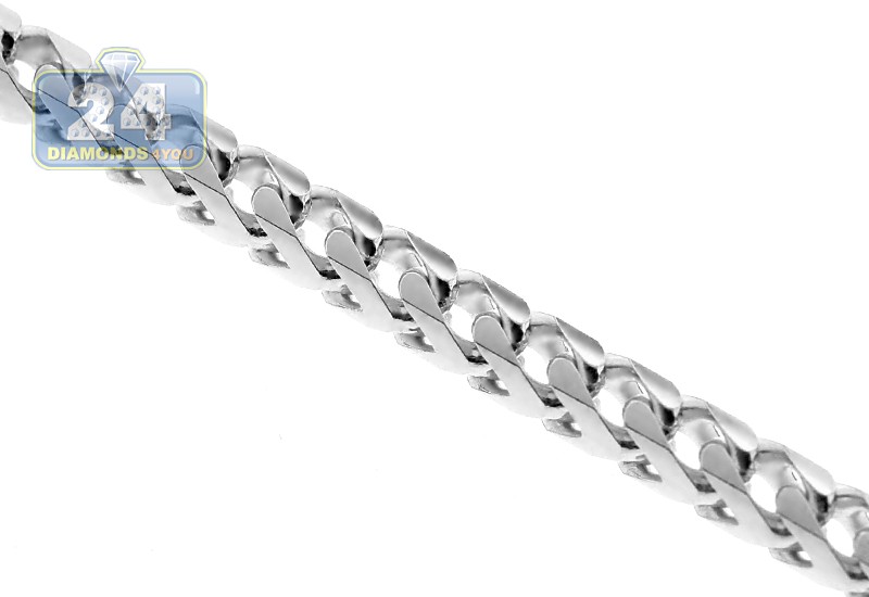 ...  Chains  10K White Gold Franco Link Mens Chain 3 mm 26 Inches