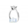 14K White Gold 0.93 ct Diamond Cluster Womens Engagement Ring