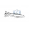 14K White Gold 0.93 ct Diamond Cluster Womens Engagement Ring