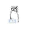 18K White Gold 1.18 ct Multistone Diamond Engagement Ring