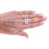 14K White Gold White Ceramic 0.48 ct Diamond Womens Band Ring