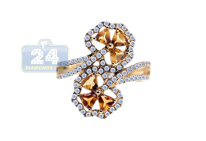 Vinregem 18K White Gold 8*8MM Lab Citrine Sapphire Gemstone Romantic Flower  Ring For Women 925 Sterling Silver Wedding Jewelry - AliExpress