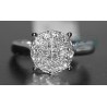 14K White Gold 0.76 ct Round Diamond Cluster Engagement Ring