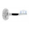 14K White Gold 0.95 ct Diamond Womens Square Puff Ring