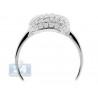 14K White Gold 0.95 ct Diamond Womens Square Puff Ring