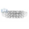 14K White Gold 0.60 ct 3 Row Diamond Womens Band Ring