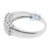 14K White Gold 0.60 ct 3 Row Diamond Womens Band Ring