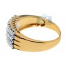 14K Yellow Gold 1.10 ct 4 Row Diamond Womens Band Ring