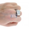 14K White Gold 1.72 ct Round Princess Diamond Mens Signet Ring