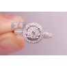 14K White Gold 1.21 ct Diamond Halo Womens Engagement Ring