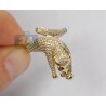 14K Yellow Gold 1.32 ct Diamond Womens Small Panther Cat Ring