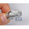 Matte 14K White Gold 1.86 ct Diamond Womens Dome Ring