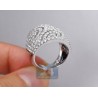 14K White Gold 3.47 ct Diamond Openwork Womens Large Vintage Ring