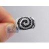 14K White Gold 2.12 ct Two Tone Black Diamond Womens Swirl Ring