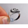 14K White Gold 2.12 ct Two Tone Black Diamond Womens Swirl Ring