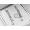 Womens Diamond Double Drop Earrings 18K White Gold 1.81 Carat