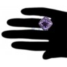 14K White Gold 12.75 ct Purple Amethyst Diamond Cocktail Ring