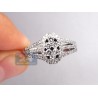 14K White Gold 1.35 ct Diamond Womens Oval Vintage Ring