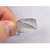 14K White Gold 1.64 ct Pave Diamond Womens Wave Ring