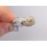 14K Two Tone Gold 0.66 ct Diamond Womens Braided Band Ring