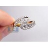 14K Yellow Gold 1.26 ct Round Cut Diamond Womens Bypass Ring