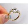 14K Yellow Gold 1.26 ct Round Cut Diamond Womens Bypass Ring