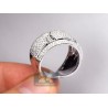 14K White Gold 1.40 ct Diamond Edged Design Womens Band Ring