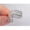 14K White Gold 1.66 ct Diamond Womens Waved Vintage Ring