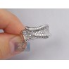 14K White Gold 1.32 ct Diamond Womens Vintage Waved Ring Band