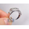 14K White Gold 1.32 ct Diamond Womens Vintage Waved Ring Band