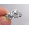 18K White Gold 2.55 ct Diamond Halo Womens Engagement Ring