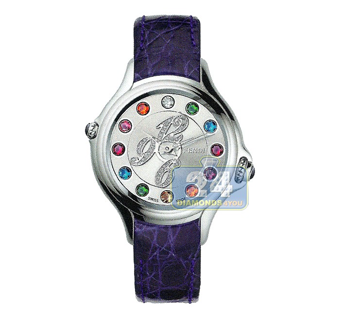 F104036033D1T05 Fendi Crazy Carats Purple Leather Watch 38mm