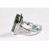 14K White Gold 5.87 ct Marquise Emerald Diamond Womens Cocktail Ring