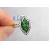 14K White Gold 5.87 ct Marquise Emerald Diamond Womens Cocktail Ring