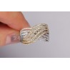 14K Two Tone Gold 1.38 ct Diamond Womens Crossover Openwork Ring