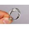 14K White Gold 2.00 ct Diamond Womens Wave Band Ring