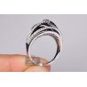 14K White Gold 1.80 ct Black Diamond Womens Infinity Ring