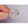 14K Two Tone Gold 1.42 ct Diamond Womens Patterned Vintage Ring