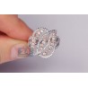 14K White Rose Gold 1.41 ct Diamond Womens Patterned Vintage Ring