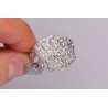 14K White Gold 1.80 ct Diamond Womens Waved Vintage Ring