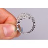 14K White Gold 1.80 ct Diamond Womens Waved Vintage Ring