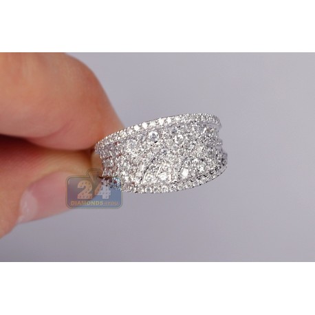 14K White Gold 1.07 ct Diamond Womens Vintage Ornament Ring