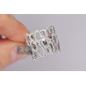 14K White Gold 0.88 ct Diamond Womens Wide Openwork Band Ring