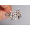 14K White Rose Gold 0.89 ct Diamond Womens Openwork Wide Band Ring