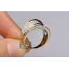 14K Yellow Gold 1.57 ct Diamond Womens Wave Band Ring