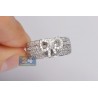 Womens Diamond Pave Bow Band Ring 14K White Gold 0.90 ct