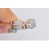 Womens Diamond Pave Bow Band Ring 14K Two Tone Gold 0.90 ct