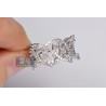 14K White Gold 0.85 ct Diamond Vintage Patterned Openwork Band Ring