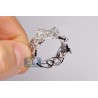 14K White Gold 0.85 ct Diamond Vintage Patterned Openwork Band Ring