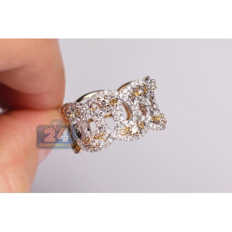 14K Yellow Gold 1 ct Diamond Womens Openwork Vintage Ring